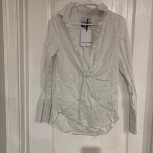 Brand New Women's Lola River White Long Sleeve Button Down Collared‎ Blouse XS